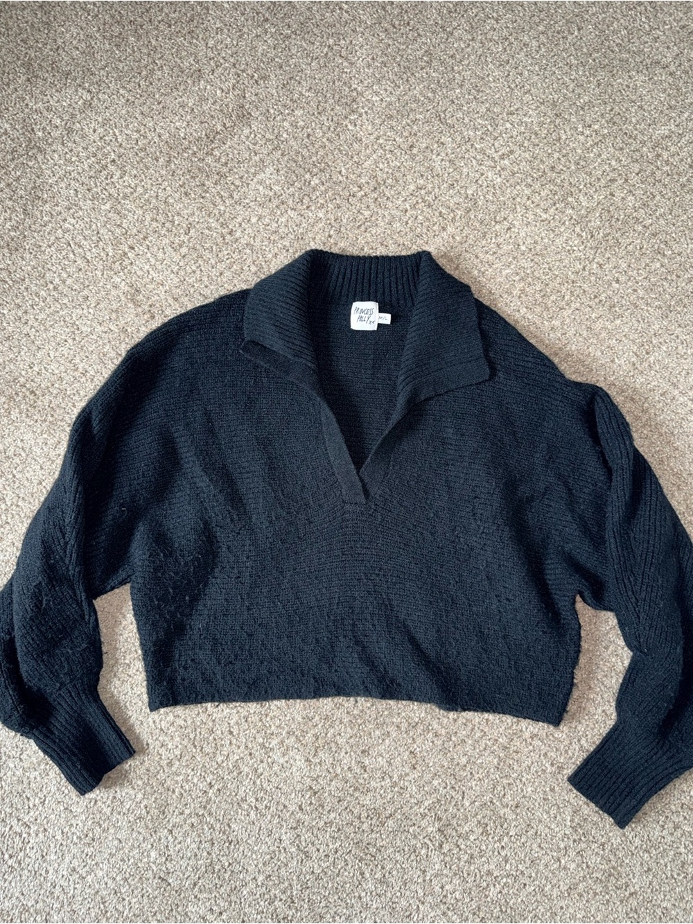 Princess Polly Black Cropped Sweater